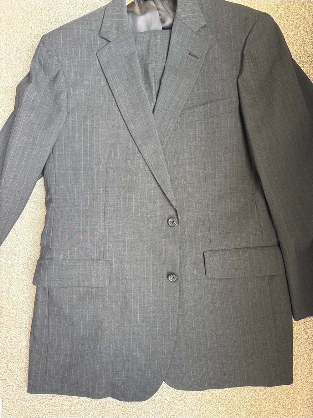 Brooks Brothers Gray Pinstripe Two-Button Suit Jacket